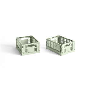 HAY Colour Crate Förvaringslåda Mini Set med 2 Mint