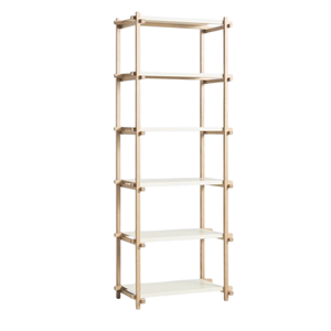 HAY Woody Shelving 2.0 Bokhylla Hög Almond Vit/Stål