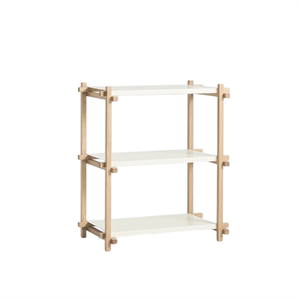 HAY Woody Shelving 2.0 Bokhylla Liten Mandel Vit/Stål