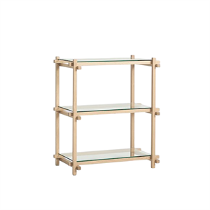 HAY Woody Shelving 2.0 Bokhylla Liten Mandel Vit/Glas