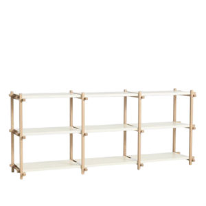 HAY Woody Shelving 2.0 Hyllenhet Låg Almond Vit/Stål