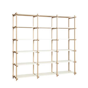 HAY Woody Shelving 2.0 Bokhylla Stor Mandel Vit/Stål