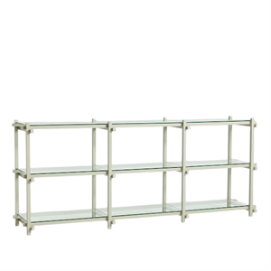 HAY Woody Shelving 2.0 Hylla Låg Rökgrå/Glas
