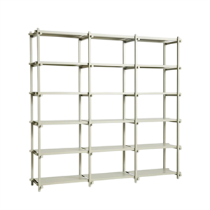 HAY Woody Shelving 2.0 Bokhylla Stor Rökgrå/Stål