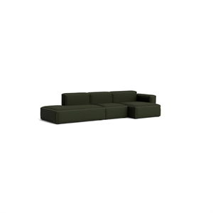 HAY Mags Soft Low 3-sits soffa kombination 4 höger Maglia mörkgrön