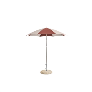 HAY Terrazza Octagon Parasoll Off-White/ Burgundy