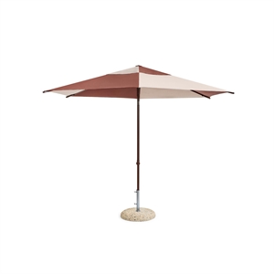 HAY Terrazza Hexagon Parasoll Off-White/ Burgundy