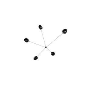 Serge Mouille Spider 5 Vägglampa med Fasta Armar Svart