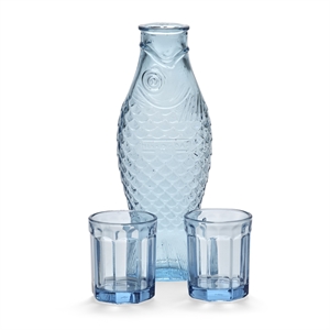 Serax Fisk & Fiskkaraff & 2 Glas M blå