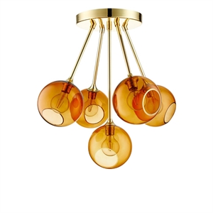 Design by Us Ballroom Molecule Taklampa Amber/Guld
