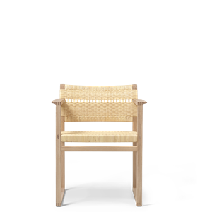 Fredericia Furniture BM62 Matbordsstol med Armstöd Flätad/Oljad Ek