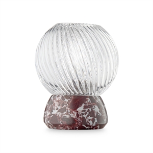 Design By Us Twist Of Marble Ljusstake Burgundy/ Transparent
