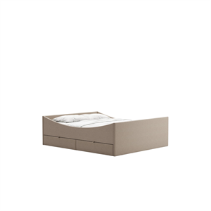 Rye Sleep böjd sängram med 4 lådor 140x210 mörkbrun