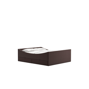 Rye Sleep böjd sängram med 4 lådor 160x200 mörkbrun