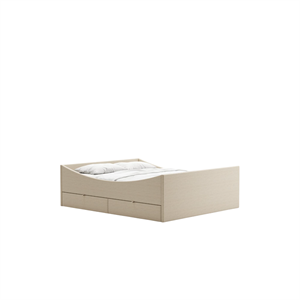Rye Sleep böjd sängram med 2 lådor 140x200 Beige
