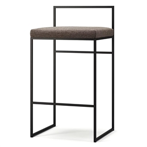 Department Barstol med ryggstöd 80 cm Svart/kustskiffer