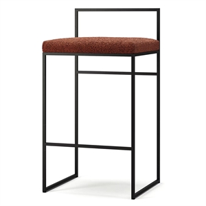 Department Barstol med Ryggstöd 80 cm Svart/rostfärgad Bouclé
