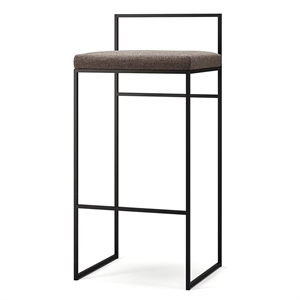 Department Barstol med ryggstöd 90 cm Svart/kustskiffer