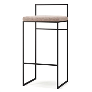 Department Barstol med Ryggstöd 90 cm Svart/ Ljusrosa
