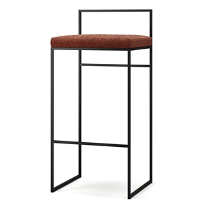 Department Barstol med Ryggstöd 90 cm Svart/rostfärgad Bouclé