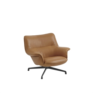 Muuto Doze Fåtölj Low Back Refine Leather Cognac/Antracit Black