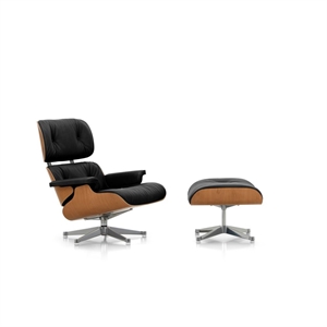 Vitra Eames Fåtölj Med Ottoman Körsbär/66 Nero/ Aluminium