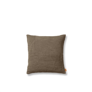 Ferm Living Darn Cushion 50x50 cm Mörk/Taupe
