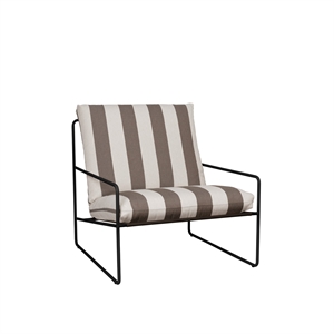 Ferm Living Desert 1 Sitsig Soffa Randig Svart/Choklad