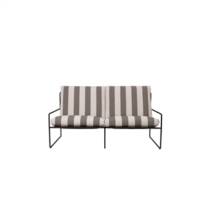 Ferm Living Desert 2-sitsig Soffa Randig Svart/Choklad