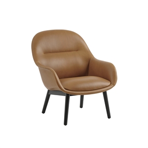 Muuto Fiberfåtölj Refine Läder Cognac/Antracit Svart/Ek