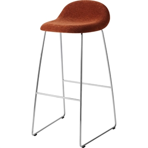 Gubi 3D Barstol H75 Rostfritt Stål/Belsuede Special Dedar 133