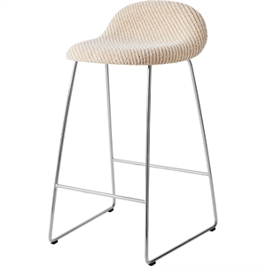 Gubi 3D Barpall H65 Rostfritt Stål/Lupo Special Diagonal Bouclé/Dedar 009