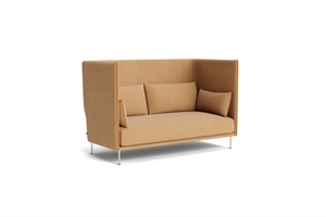 HAY Silhoutte 2-sits Soffa Linara 142 Cognac/ Krom Linara 142 Cognac