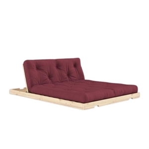 Karup Bäddsoffa med Madrass 140x200 Bordeaux/Rå