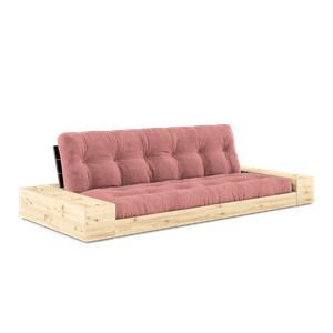 Karup Design Bas Bäddsoffa Med Sidobox & 5-lagers Madrass Svart Natt/Sorbet Rosa