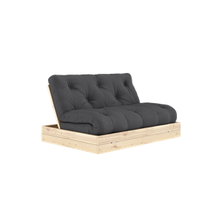 Karup Design Bäddsoffa med Madrass, 140x200, Mörkgrå/klarlackerad
