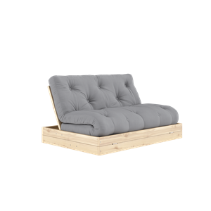 Karup Design Bäddsoffa med Madrass, 140x200, Grå/klarlackerad