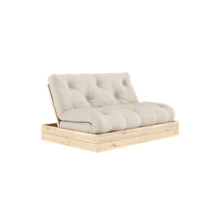Karup Design bäddsoffa med madrass 140x200 Beige/klarlackerad