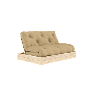 Karup Design bäddsoffa med madrass, 140x200, Beige/klarlackerad