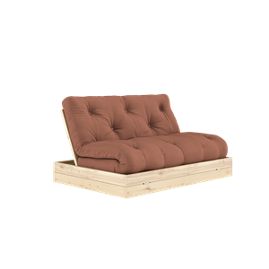 Karup Design bäddsoffa med madrass, 140x200, lerbrun/klarlack