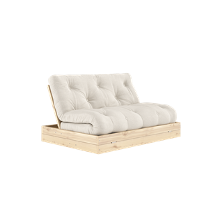 Karup Design bäddsoffa med madrass, 140x200, linne/klarlackerad