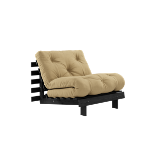 Karup Design Roots Bäddsoffa Med Madrass 90x200 Svart Natt/Vete Beige