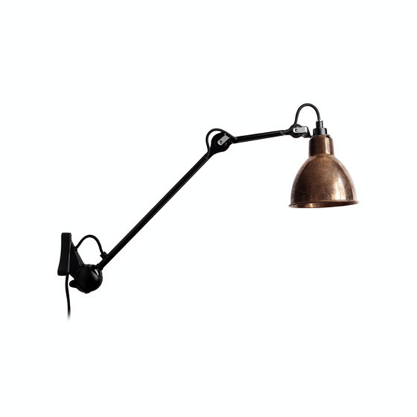 Lampe Gras N222 Vägglampa Matt Svart & Rå Koppar