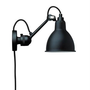 Lampe Gras N304 Vägglampa Matt Svart Med Ledning Kropp & Fritt Val av Skärmfärg