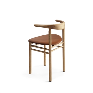 Nikari Linea Collection RMT3 Matbordsstol Askträ Betsad i ekfärg/Elmosoft 33004 Läder
