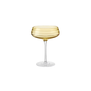 Louise Roe Champagne Coupe Cut Champagneglas Set med 4 Amber
