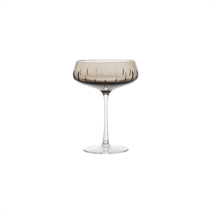 Louise Roe Champagne Coupe Cut Champagneglas Set med 4 Rökfärgade