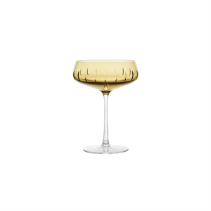 Louise Roe Champagne Coupe Cut Champagneglas Set med 4 Amber
