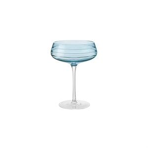 Louise Roe Champagne Coupe Cut Champagneglas Set med 4 blå