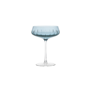 Louise Roe Champagne Coupe Cut Champagneglas Set med 4 blå